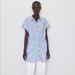 Zara Stripes shirt with knot L